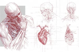 draw exercise, medical and anatomy illustrations