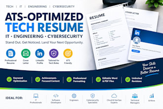 write an ats tech, IT, engineering or cybersecurity resume