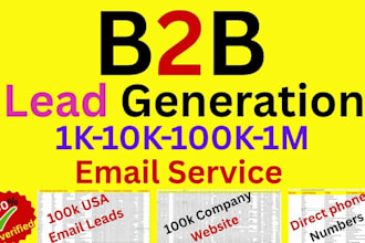 do 1k,10k,100k,1m USA b2b lead generation targeted email list building