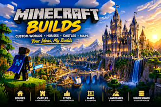 build amazing minecraft maps, houses, castles and custom worlds