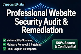 perform a website security audit, vulnerability scan, and remediation