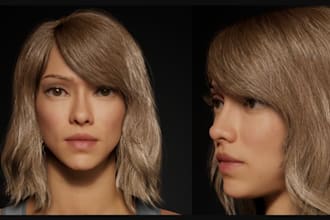 create realistic 3d metahuman hair, xgen hair, 3d hair groom, braid hair