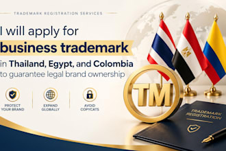 file trademark in nigeria, egypt and colombia to guarantee legal brand ownership
