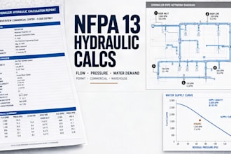 prepare nfpa 13 fire sprinkler hydraulic calculations for permit