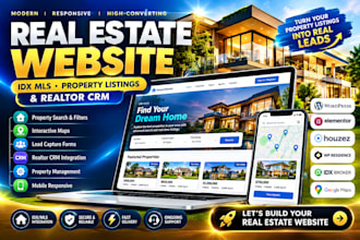 build real estate website with idx mls, property listings, realtor CRM
