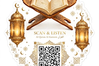 design islamic quran qr code sticker
