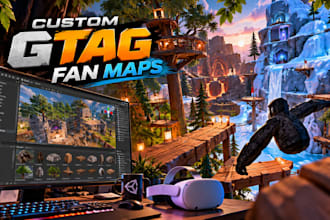 create a custom gorilla tag fan game map in unity VR