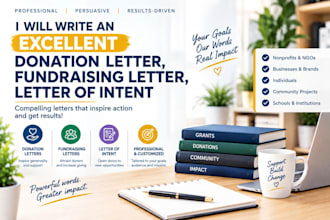 write an excellent donation letter, fundraising letter, letter of intent