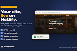 deploy your static website to netlify with custom domain and SSL