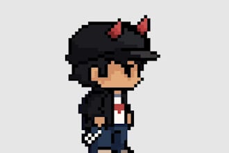 create 2d pixel art character, sprites, sprites sheets and animations