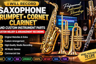 record saxophone, trumpet, cornet, clarinet, and custom instrument parts