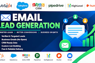 hubspot salesforce zoho crm pipedrive gohighlevel hunter email lead generation