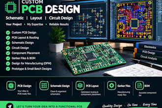 design custom pcb, pcb layout, circuit and schematic