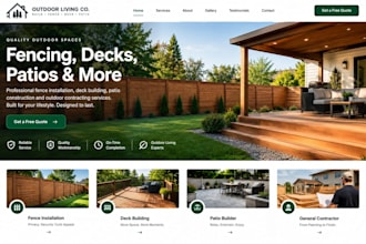 design squarespace fence installer website deck builder patio builder contractor