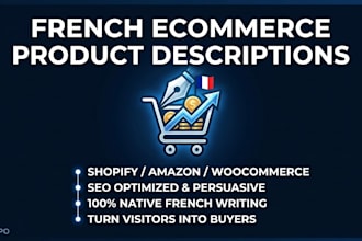 write persuasive french ecommerce product descriptions for shopify