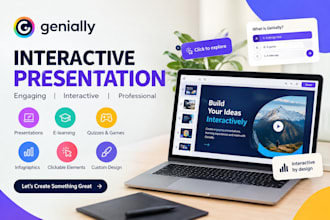create an interactive genially presentation with animation and clickable element
