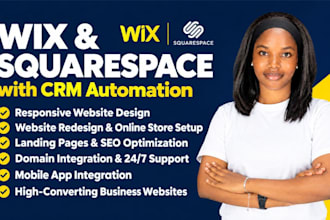 design wix and squarespace website with automation
