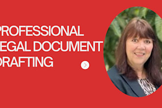 draft and review legal contract, legal agrement, and review