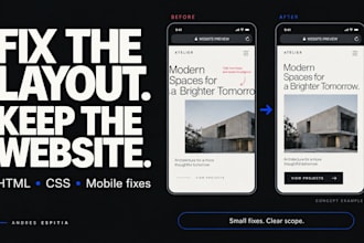 fix your website layout and mobile issues with HTML and CSS
