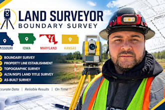 missouri iowa maryland kansas stamp land surveyor, boundary survey