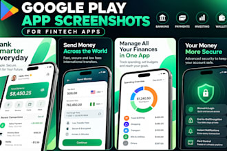design google play app screenshots for fintech apps