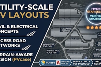 design utility scale pv layouts with civil electrical and access road concepts