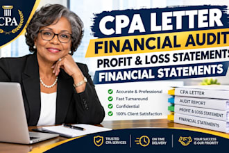 cpa letter, financial audit, profit and loss statements, financial statements