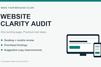 audit your landing page for clarity and conversion friction