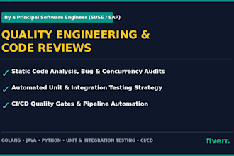 audit code, design automated testing, and qe architecture