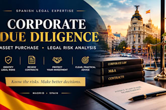 provide corporate due diligence document and asset purchase legal support