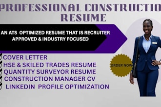 write a modern ats friendly construction CV and resume
