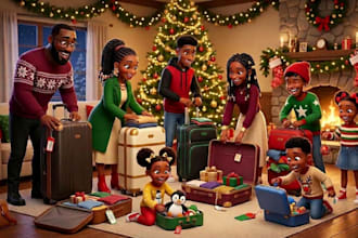 do christmas illustration children story book kids book art character design
