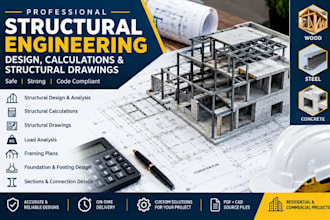 do structural engineering design, calculations and structural drawings
