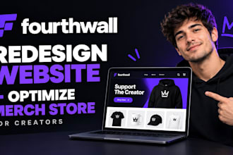 redesign fourth wall website and optimize merch store for creators