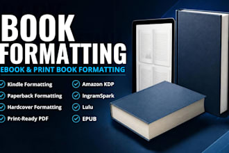 do book formatting, book layout design, kindle ebook formatting