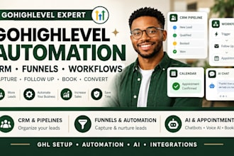 build gohighlevel automation CRM sales funnels and workflows