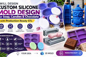 design silicone molds for soap, candles and chocolate with production ready stl