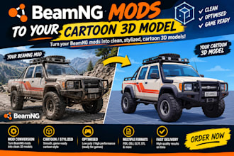 convert beamng mods to your cartoon 3d model