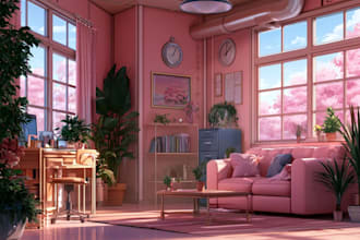 create an background anime any in style