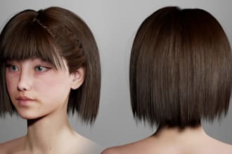 create 3d hair realistic hair unreal hair metahuman hair with alpha texture xgen