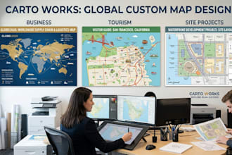 create custom gis maps, tourism maps, business maps and site plans worldwide