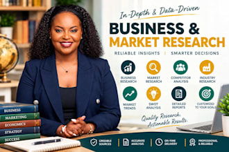 conduct business, market, and industry research and analysis