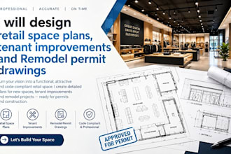 design retail space plans, tenant improvements and remodel permit drawings