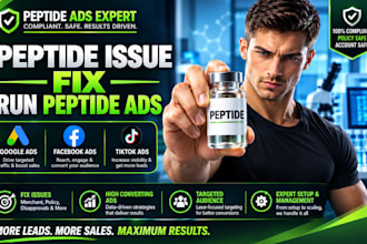 fix peptide ads issues, compliant peptide facebook ads, tiktok ads or google ads