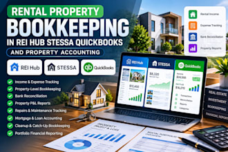 do rental property bookkeeping in rei hub stessa quickbooks, property accounting