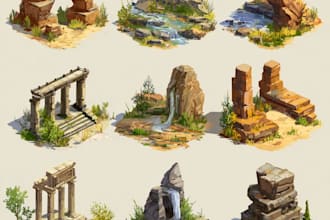 create environmental concept 2d diorama