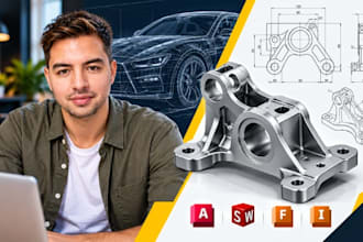 automotive part cad drawing, mechanical parts, cad design