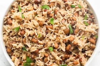 cook rice and beans with stew