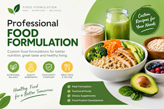 develop professional custom food formulations and recipes