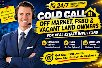 cold call off market, fsbo and vacant land owners for real estate investors